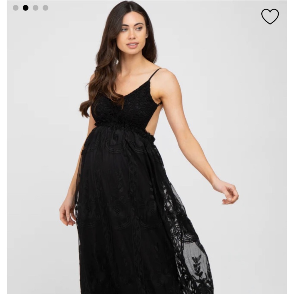 PinkBlush Maternity black lace maxi dress in size large. Never worn with tags.